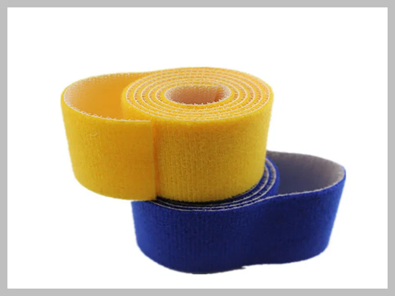 Wide yellow Double Sided velcro cable wrap Roll for Cable Management