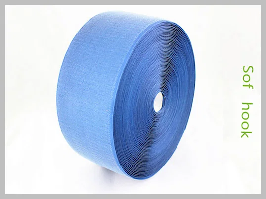 Blue Soft Hook And Loop Tape Fasteners,double sided hook loop reusable