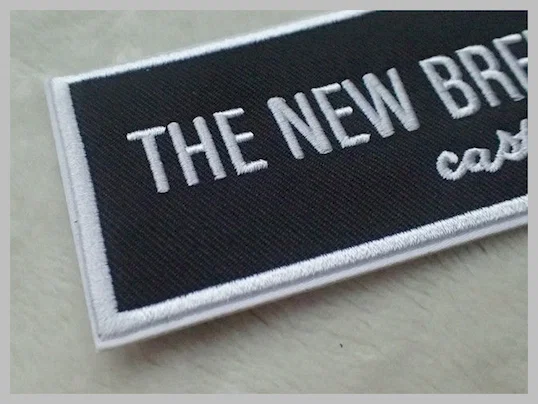 Custom Logo Design Black Polyester Adhesive Embroidery Patches，With Cl
