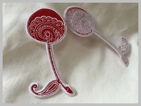 Colorful Flower Logo Heat Transfer Embroidery Garment Patches