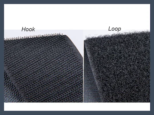 High quality polyester hook and loop, black and white