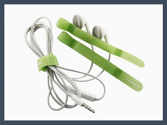 made in china q type hook and loop cable tie,green