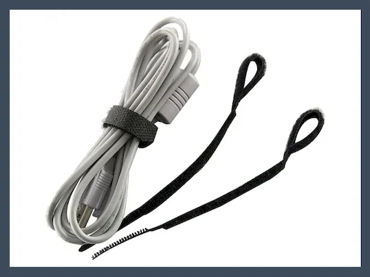 q type hook and loop cable tie,black